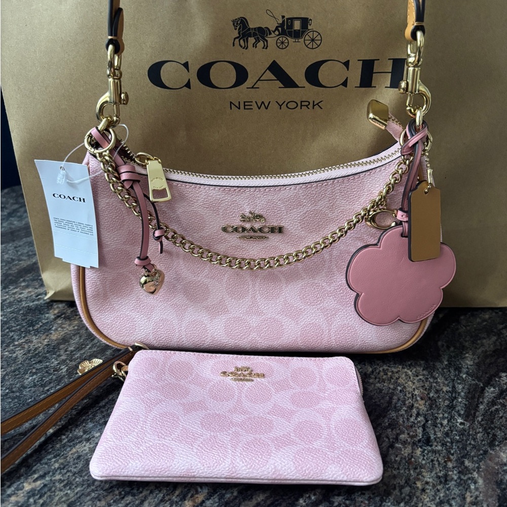 Coach Teri PINK and Wristlet Bundle!!! NWT